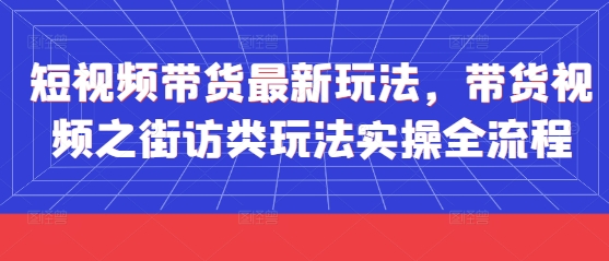 短视频带货最新玩法，带货视频之街访类玩法实操全流程-汉兴项目网创资源网