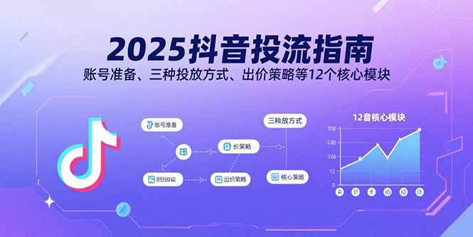 2025抖音投流指南，账号准备、三种投放方式、出价策略等12个核心模块-汉兴项目网创资源网