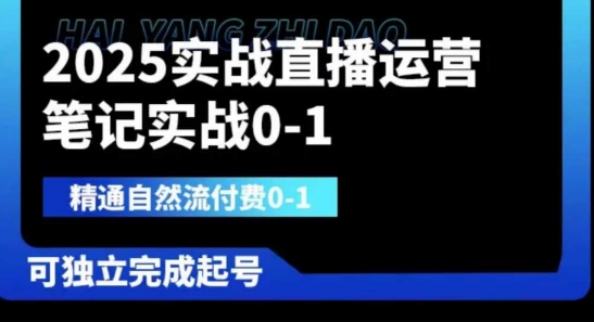 2025实战直播运营0-1，精通自然流付费0-1，可独立完成起号-汉兴项目网创资源网