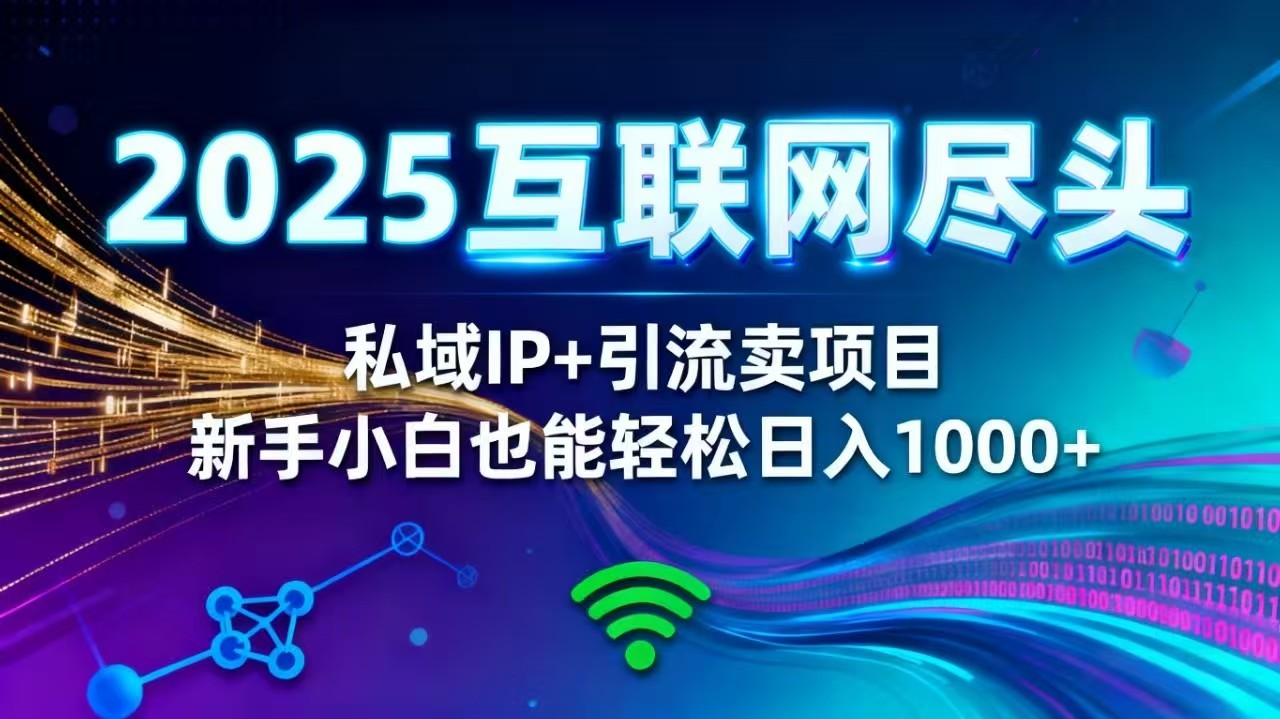 2025网创尽头王炸项目!私域 IP + 精准引流,新手小白在家躺赚日入 1000+-汉兴项目网创资源网