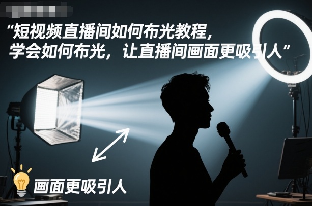 短视频直播间如何布光教程,学会如何布光,让直播间画面更吸引人-汉兴项目网创资源网