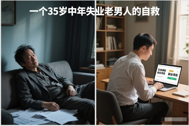 付费文章：一个35岁中年失业老男人的自救-汉兴项目网创资源网