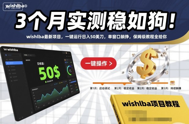 3个月实测稳如狗！wishlba最新项目，一键运行日入50美刀，单窗口躺挣，保姆级教程全给你【揭秘】-汉兴项目网创资源网