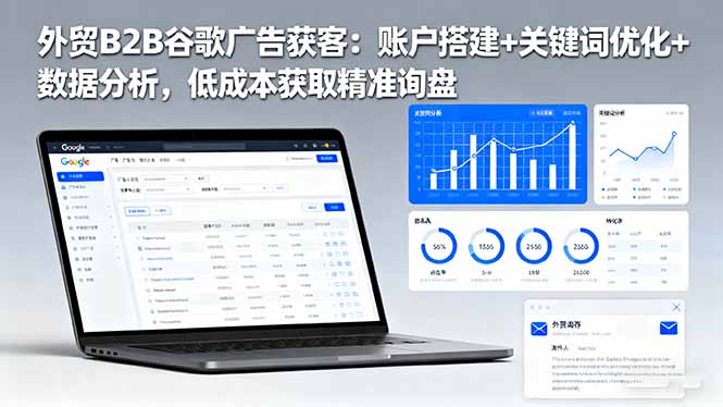 外贸B2B 谷歌广告获客:账户搭建+关键词优化+数据分析 低成本获取精准询盘-汉兴项目网创资源网