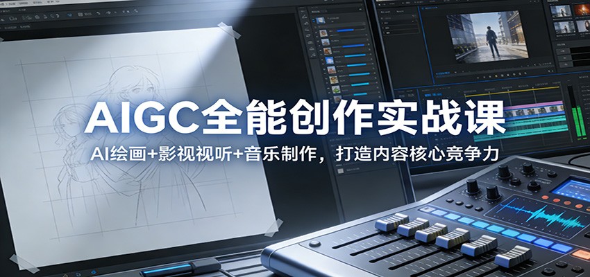 AIGC全能创作实战课：AI绘画+影视视听+音乐制作，打造内容核心竞争力-汉兴项目网创资源网