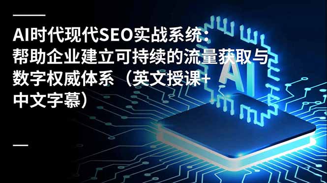 AI时代现代SEO实战系统：帮助企业建立可持续的流量获取与数字权威体系(英文授课+中文字幕-汉兴项目网创资源网