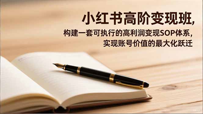 小红书高阶变现班，构建一套可执行的高利润变现SOP体系，实现账号价值的最大化跃迁-汉兴项目网创资源网