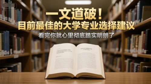 付费文章：一文道破！目前最佳的大学专业选择建议，看完你就心里彻底踏实明朗了-汉兴项目网创资源网