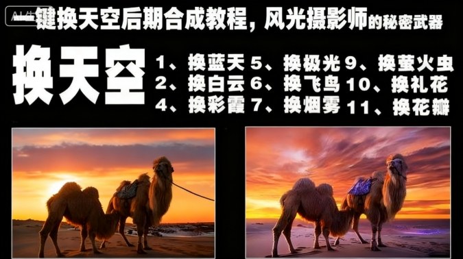 一键换天空后期合成教程,风光摄影师的秘密武器-汉兴项目网创资源网