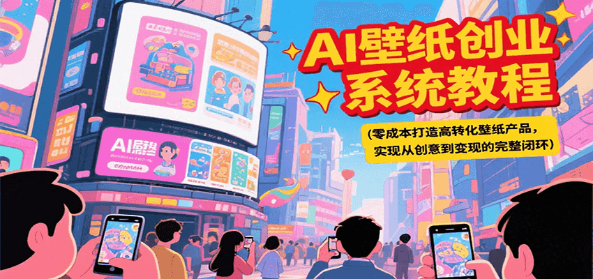 AI壁纸创业系统教程，零成本打造高转化壁纸产品，实现从创意到变现的完整闭环-汉兴项目网创资源网
