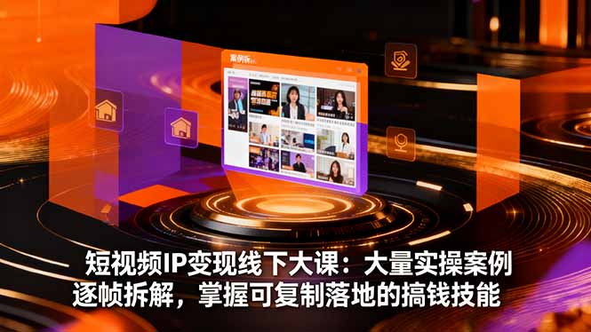 短视频IP变现线下大课:大量实操案例逐帧拆解,掌握可复制落地的搞钱技能-汉兴项目网创资源网
