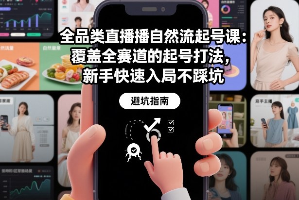 全品类直播自然流起号课：覆盖全赛道的起号打法，新手快速入局不踩坑-汉兴项目网创资源网