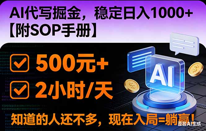 2026风口项目,AI代写掘金,稳定日入1000+,掌握核心技能【附SOP手册】-汉兴项目网创资源网