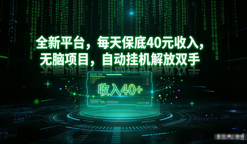 最新看广平台，每天保底30-4米，无脑项目，自动挂G解放双手【揭秘】-汉兴项目网创资源网