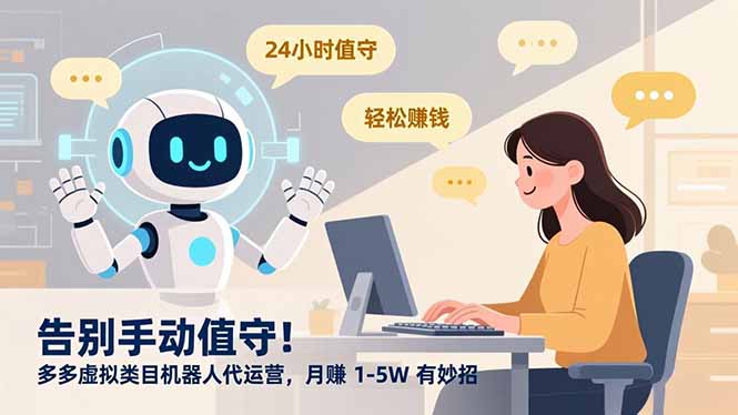 告别手动值守！多多虚拟类目机器人代运营，月赚 1-5W 有妙招-汉兴项目网创资源网