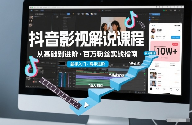 抖音百万粉丝影视解说课程，基础到进阶课，适合新手和进阶学习-汉兴项目网创资源网