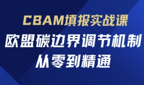 CBAM填报实战课，欧盟碳边界调节机制，从零到精通-汉兴项目网创资源网