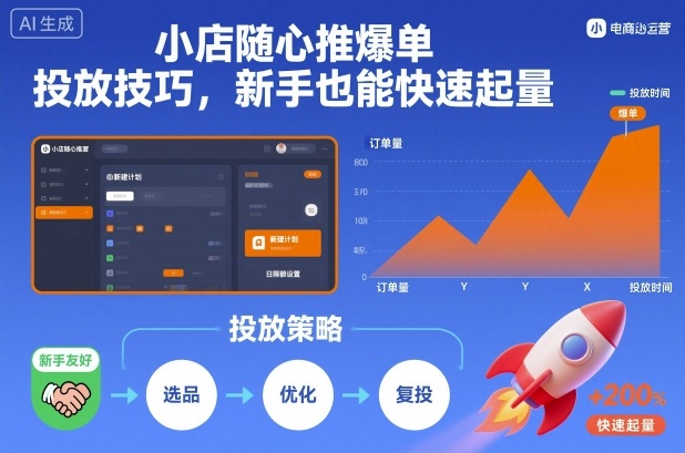 小店随心推爆单投放技巧，新手也能快速起量-汉兴项目网创资源网