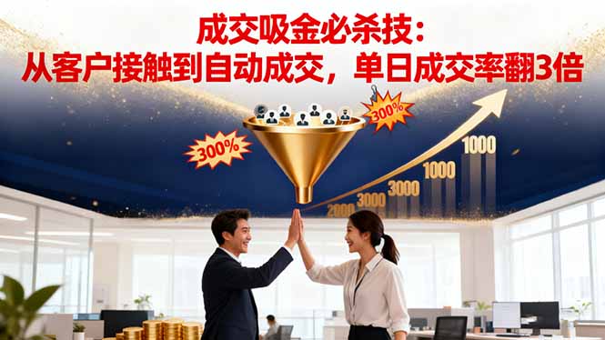吸金成交营销必杀技:从客户接触到自动成交,单日成交率翻3倍-汉兴项目网创资源网